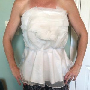 Badgley Mischka Collection White Strapless Top